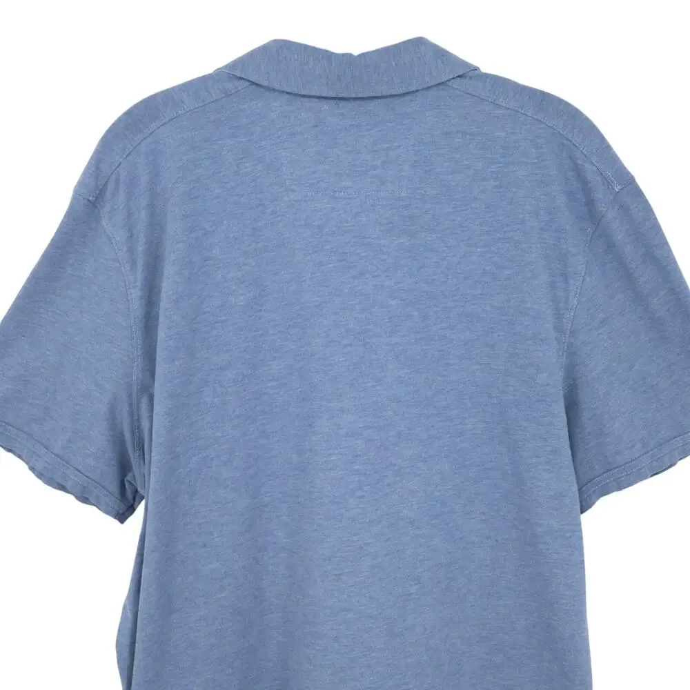 Banana Republic Polo Shirt Mens XL Blue Fitted Pima All Cotton Knit Preppy